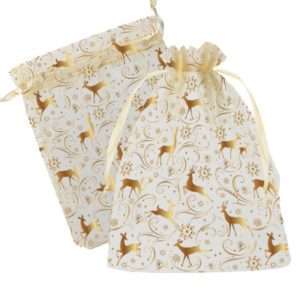 Мешок органза Олени (золотая)