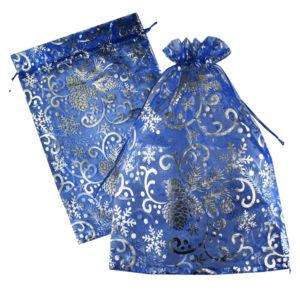 Мешок органза Шишки (синяя)