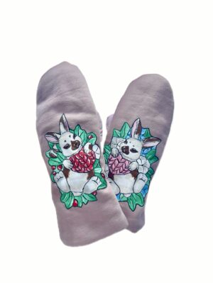 Варежки детские "Рождественский кролик" на размер от 124 роста