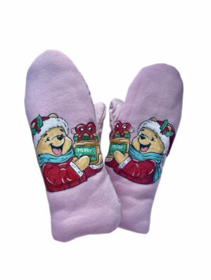 Варежки детские "Винни Пух - Санта Клаус" на размер от 124 роста