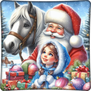 Подушка Дедушка Мороз и внучка