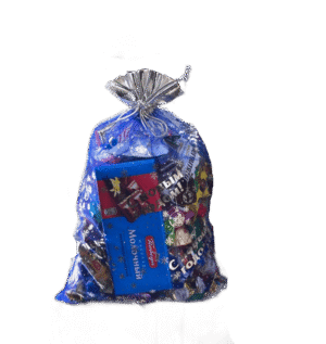 Мешок органза С Новым годом (синий) с кантом